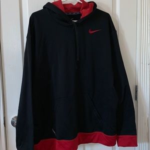 Nike red and black thermafit hoodie